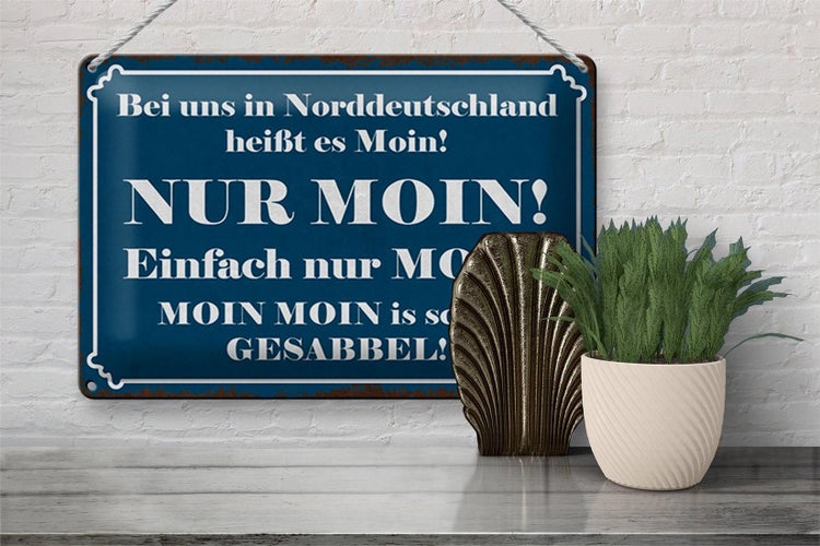 Blechschild Spruch 30x20cm Norddeutschland heißt NUR MOIN