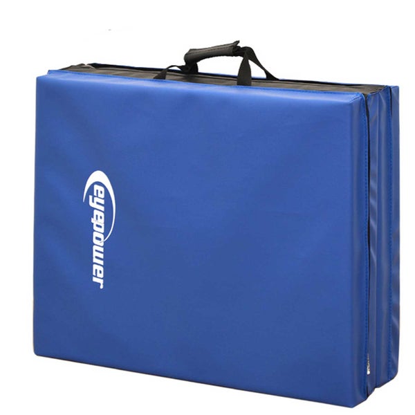 Faltbare Gymnastikmatte von Eyepower mit Tragegriffen für Sport und Fitness.