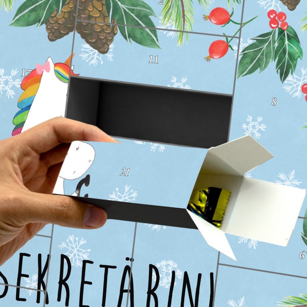 Mr. & Mrs. Panda Befüllbarer Adventskalender Einhorn Sekretärin - Blau Pastell