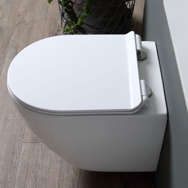 Wand-WC ohne Spülrand mit Toilettensitz | Folk
