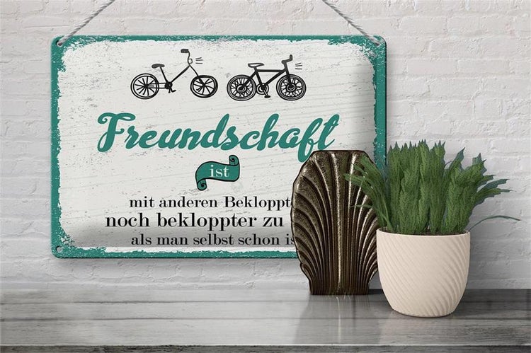Blechschild Spruch Freundschaft noch bekloppter sein 30x20cm
