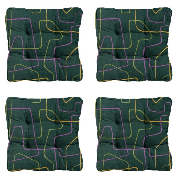 Sitzkissen Florance Joah grün - Ca. 47x47 cm - 4er-Set