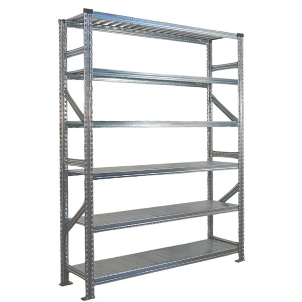 Metallregal mit sechs Ablageflächen