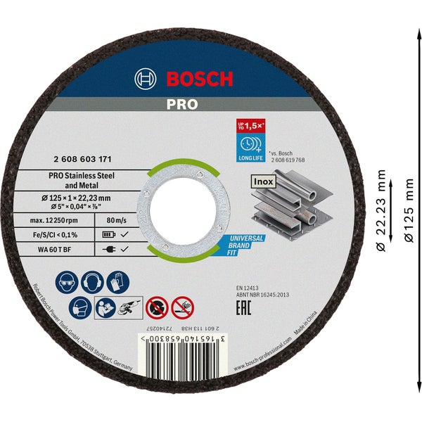 Bosch Trennscheibe Durchmesser 125 Millimeter
