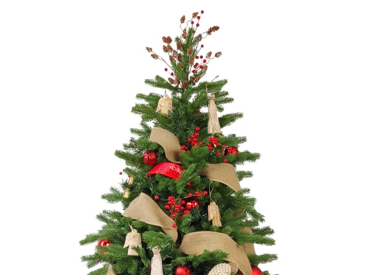 Geschmückter künstlicher weihnachtsbaum mit 64 Stk Kugeln GEHEIMNIS DES WALDES 180 cm mit Metallständer