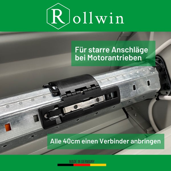 Rollwin 6x Hochschiebesicherung Rolladen starre Wellenverbinder 3-gliedrig Rolladen Aufhänger Clipverbinder für Rolladenmotor starrer Anschlag Einbruchhämmung