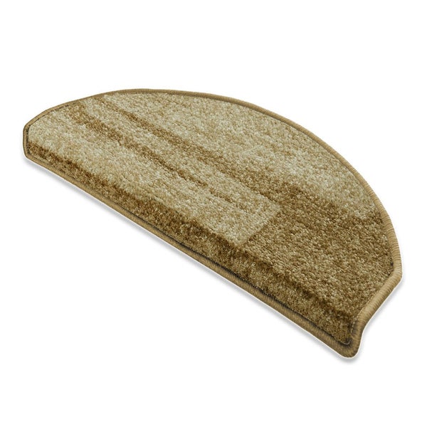 FLOORDIREKT Stufenmatte Via Veneto Beige Halbrund 23,5 x 65 cm