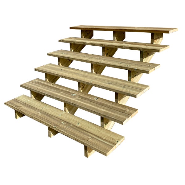 Holztreppe mit sechs Stufen für den Garten