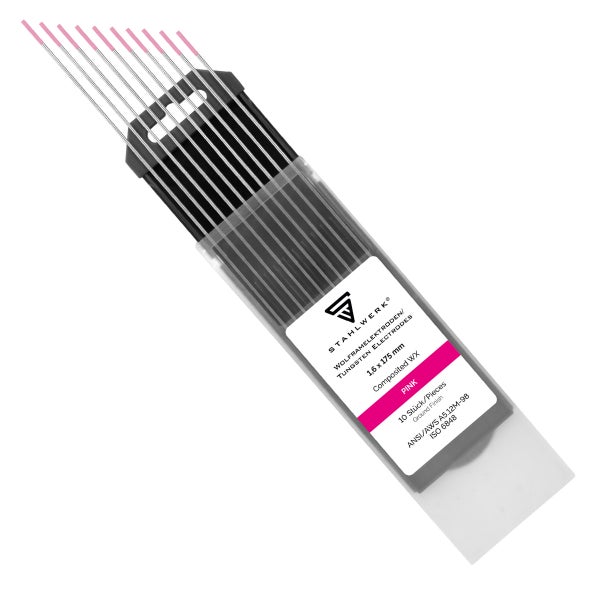 STAHLWERK Wolframelektroden / Schweißelektroden WX Pink 1,6 x 175 mm 10er Set