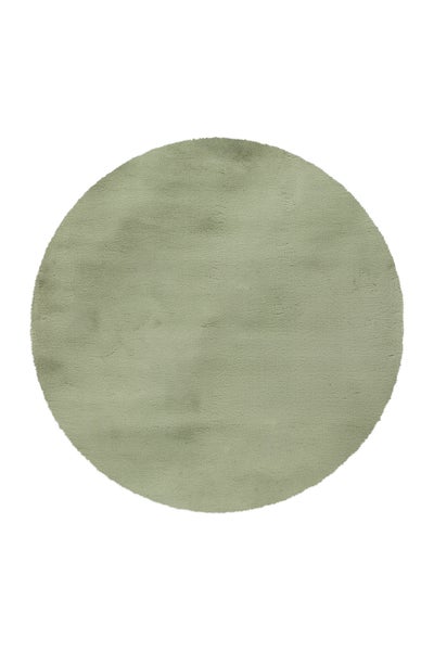 Hochflor Teppich Luminara Mint 35 mm Uni Ø 160 cm