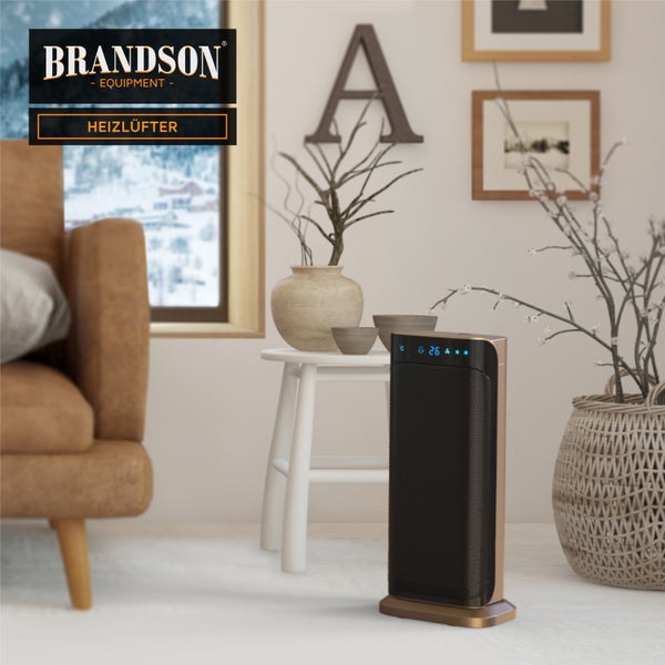 Brandson Heizlüfter energiesparend, Keramik Heizlüfter, 2000W, 2 Leistungsstufen, Überhitzungsschutz, Automatische Abschaltung, Umkippschutz