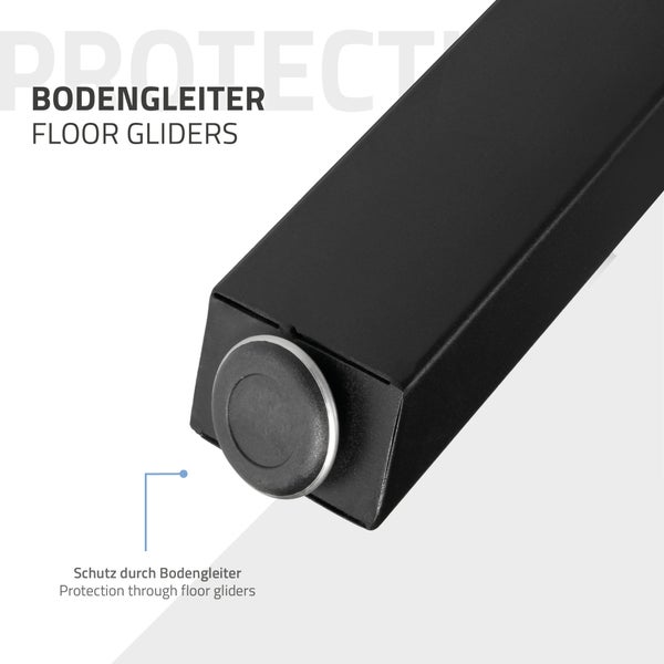 ECD Germany 2x Tischbeine X-Design X-Form, 60 x 72 cm, Schwarz, pulverbeschichtete Stahl, Industriedesign, Metall Tischkufen Tischuntergestell Tischgestell Möbelfüße, für Esstisch Schreibtisch