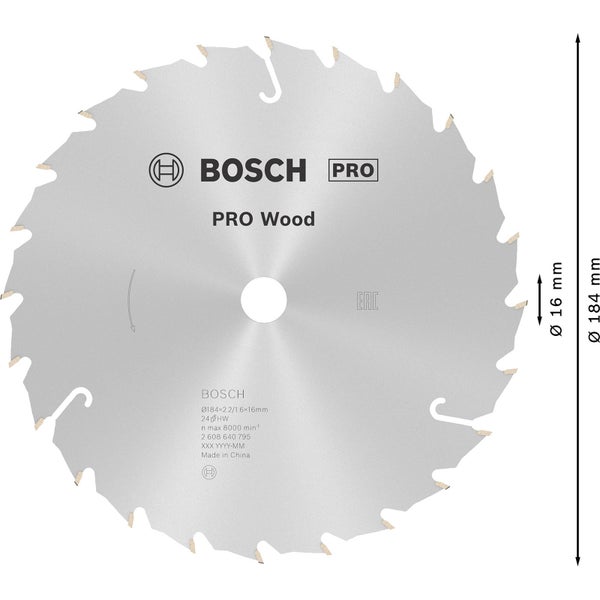 Bosch Pro Holzsägeblatt, 184 Millimeter Durchmesser