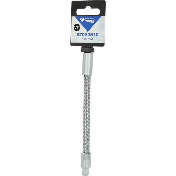 Brilliant Tools Logo. Flexible Wellenverlängerung mit 1/4 Zoll Anschluss und einer Länge von 145 mm.