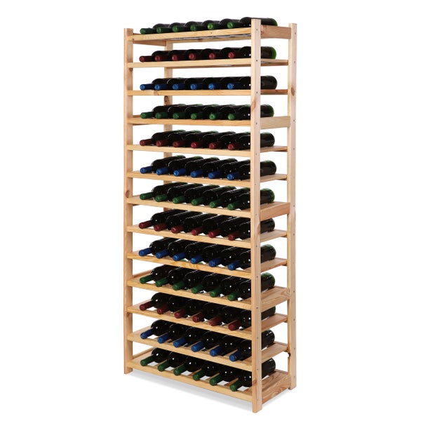 PROREGAL Weinregal SPREEWALD HxBxT 163x70x33cm 78 Flaschen auf 13 Ebenen Massives Kiefernholz Natur
