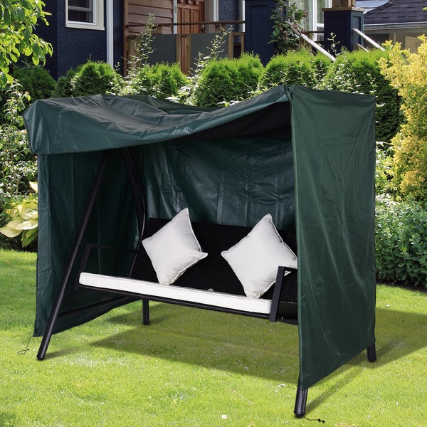Outsunny Abdeckung für Gartenschaukel, Schutzhülle für Hollywoodschaukel, 177 x 114 x 152 cm, Oxford, Grün
