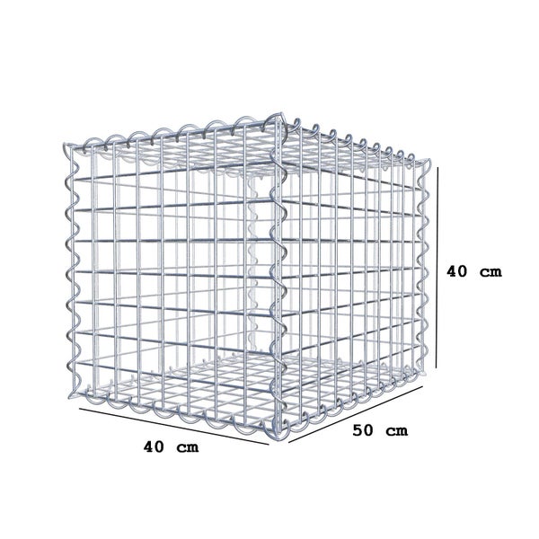 Gabione 50 cm x 40 cm x 40 cm (L x H x T), Maschenweite 5 cm x 5 cm, Spirale