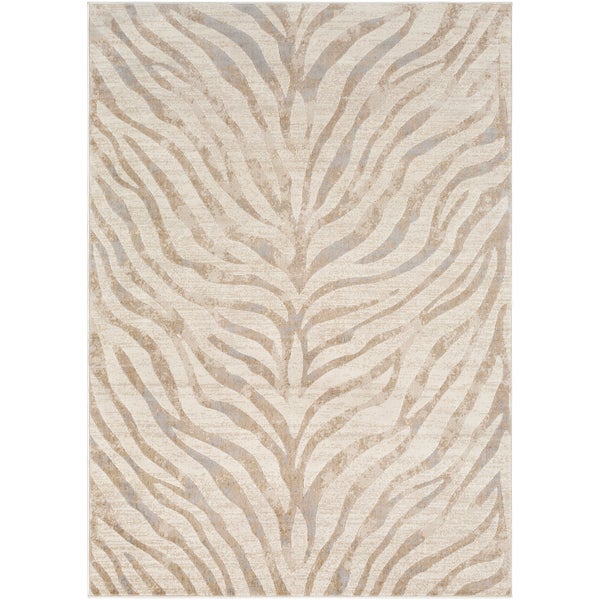 Boho Teppich Zebramuster Grau/Beige 200x275 cm CYBELE