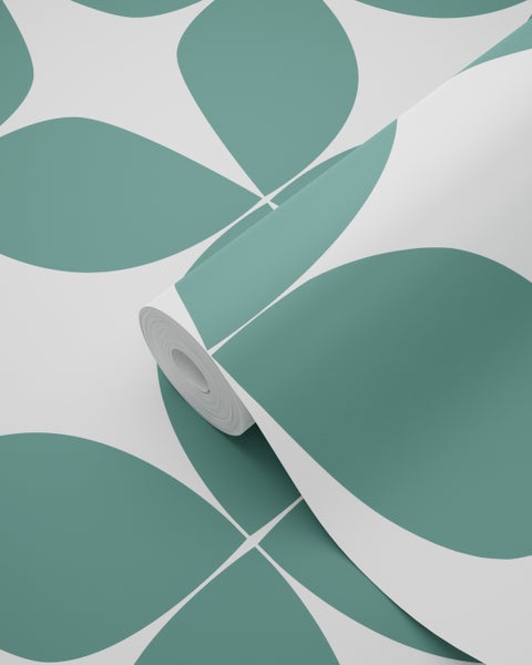 Tapetenrolle mit grafischem Blütenmuster