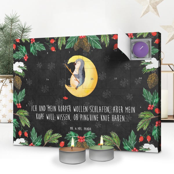 Mr. & Mrs. Panda Duftkerzen Adventskalender Pinguin Mond - Schwarz