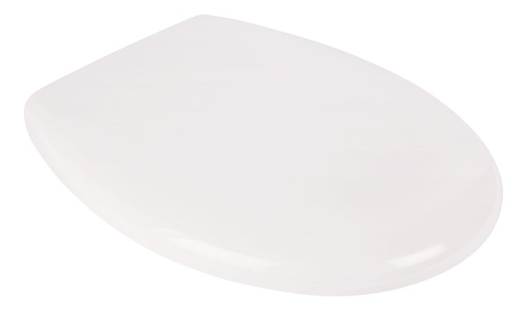 Calmwaters® WC Sitz Curved mit Absenkautomatik Curved, antibakterieller WC Deckel überlappend, abnehmbar, Duroplast Toilettensitz oval, universale O-Form, Fast-Fix, Edelstahlscharnier, Weiß, 26LP2903