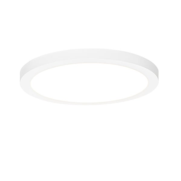 Runde LED-Deckenleuchte in Weiß.