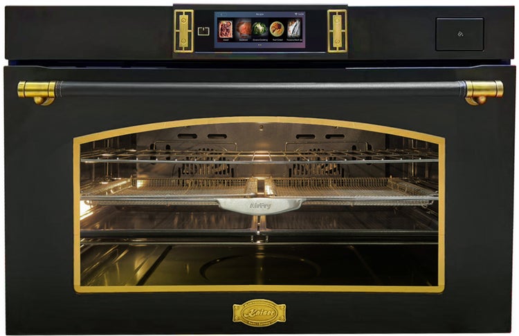 Einbau Backofen im Retro Design mit Touch Display, AirFry Funktion, Gitterrost und Backblech.
