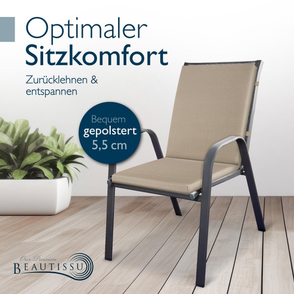 Gepolsterter Gartenstuhl mit Armlehnen