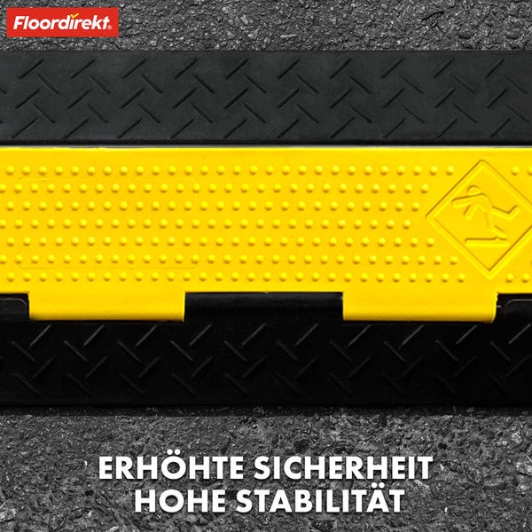 Kabelbrücke mit Anti-Rutsch-Oberfläche und Warnsymbol