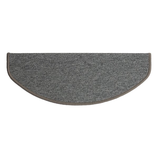 FLOORDIREKT Stufenmatte London - mit Umkettelung - Hellgrau - Halbrund - 23,5 x 65 cm