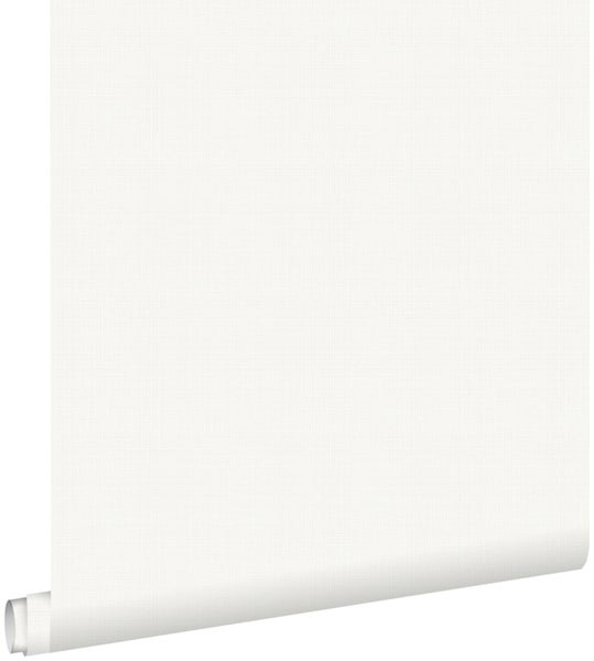 ESTAhome Tapete Leinen-Optik Weiß - 53 cm x 10.05 m - 139022