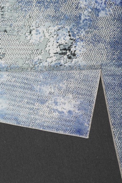 Vintage Teppich Blau Grau Kurzflor Radiate WECONhome 160x230 cm