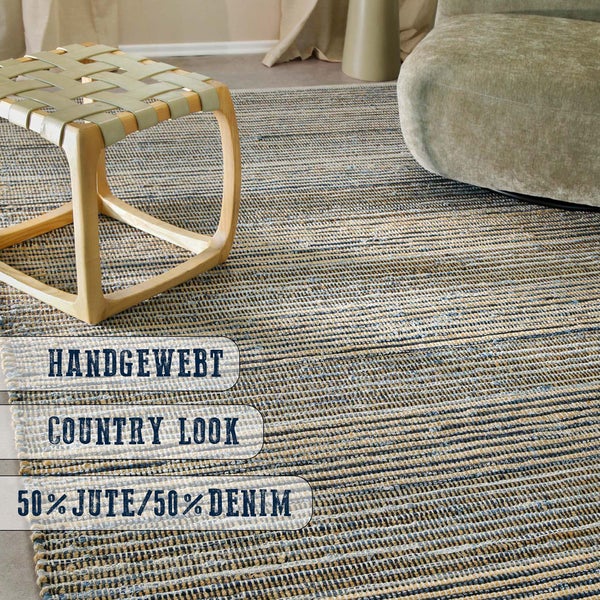 Handwebteppich Denim Blau Denim Feels WECONhome 140x200 cm