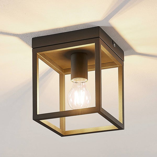 Lindby Deckenlampe Meron (Modern) in Schwarz aus Metall (1 flammig, E27) - Deckenleuchte Lampe Wohnzimmerleuchte
