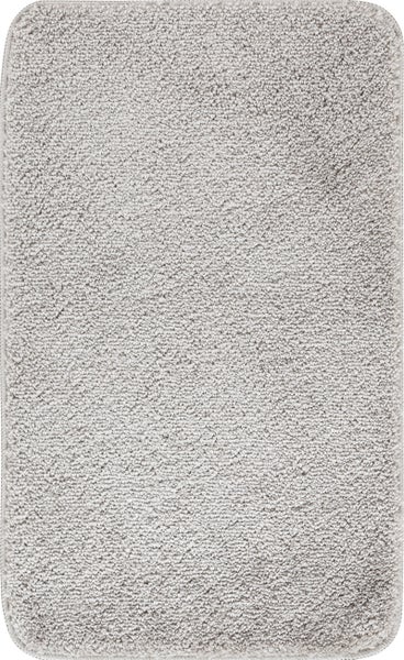 Waschbare Rutschfeste Badezimmer Teppich Hellgrau 80x50 cm JUNE