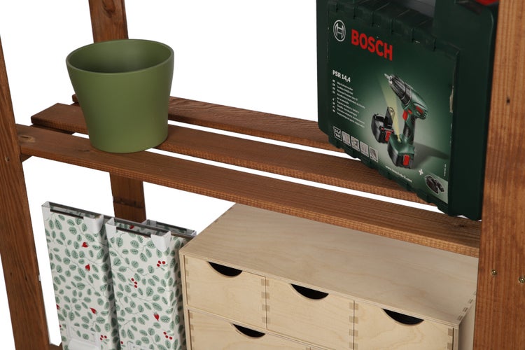 PROREGAL Holzregal Pinepeak HxBxT 50 x 170 x 28 cm 2 Fachboden 1,2 cm Dickes Kiefernholz Braun
