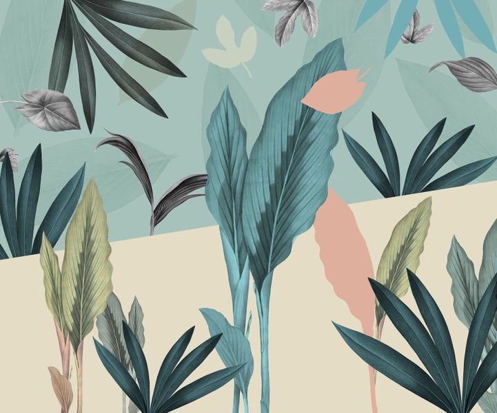 Dekorative Tapete mit Pflanzenmotiven für den Innenbereich