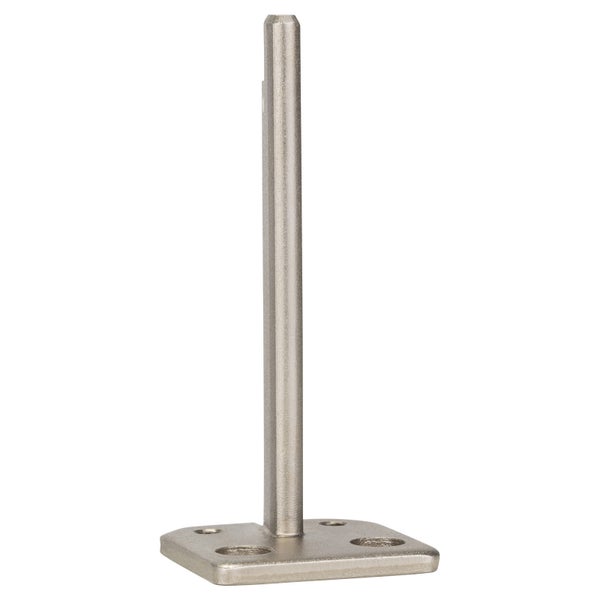 Metallstift mit quadratischer Basis und Befestigungslöchern