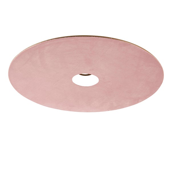 Flacher Lampenschirm aus Velours rosa mit Gold 45 cm