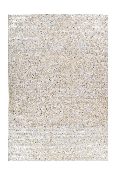 Flachflor Teppich Romilly Beige / Gold Patchwork-Design 80 x 150 cm