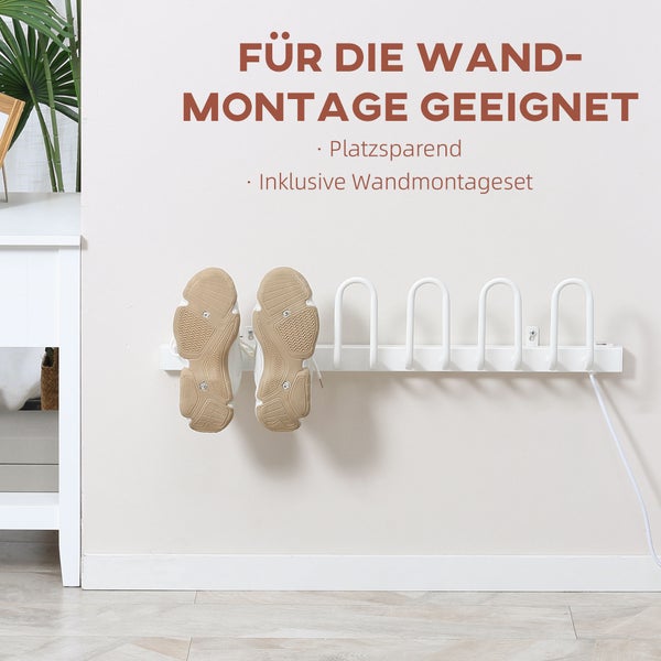 Wandmontierter Schuhständer mit zwei Schuhen für platzsparende Aufbewahrung