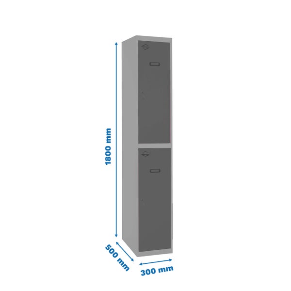 Metallkleiderschrank mit zwei Abteilen, Höhe 1800 mm
