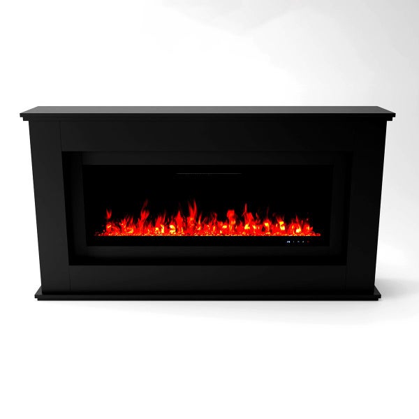 Glow Fire Elektrokamin 'Rhea 127' | LED Standkamin in schwarz mit Heizung (1500 W) | HxBxT:  97x178x33 cm