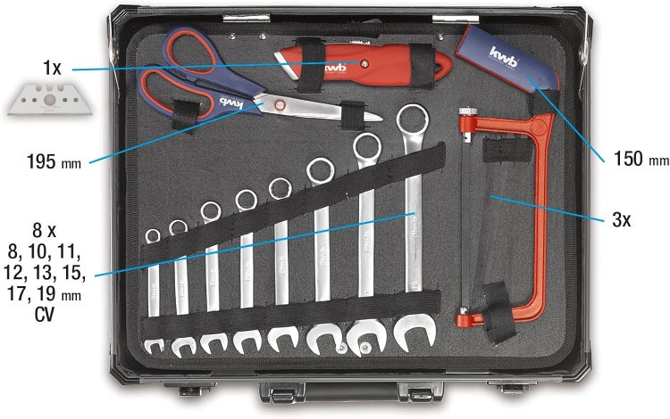 kwb Werkzeug-Koffer inkl. Werkzeug-Set, 99-teilig, gefüllt, robust und hochwertig, ideal für den Haushalt oder die Garage, im stabilen Alu-Koffer