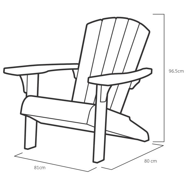 Keter Alpine Adirondack Gartenstuhl - 81x80x96,5cm - Graphit