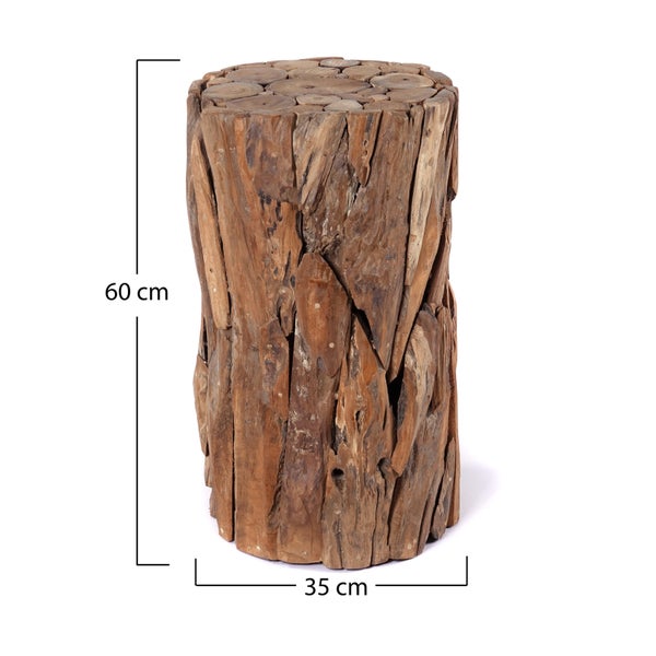 Deko-Säule Malea 60 Massivholz, rund, für Pflanzen, Kerzen naturfarben