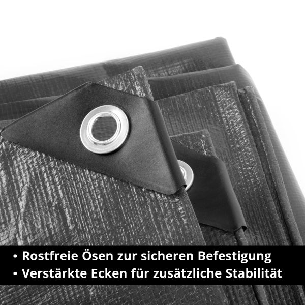 Abdeckplane mit rostfreien Ösen und verstärkten Ecken