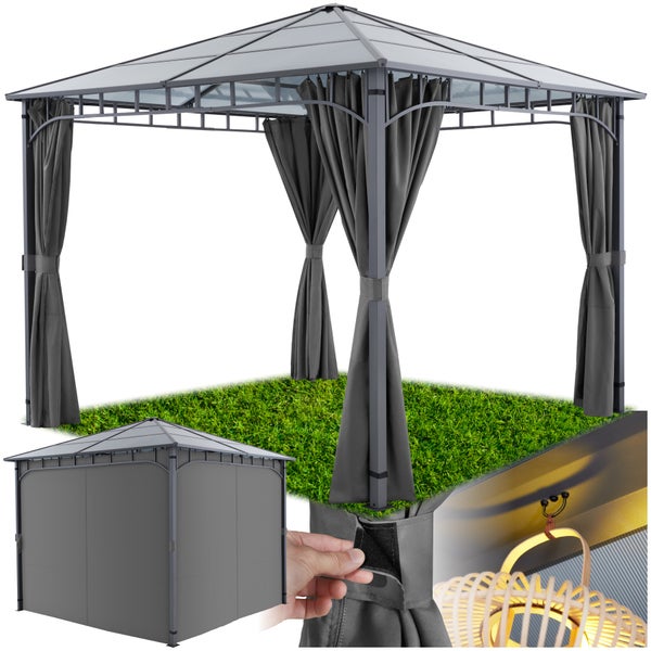 Gartenpavillon tectake Caracas mit Aluminiumgestell, pulverbeschichtet inklusive 8 Heringen