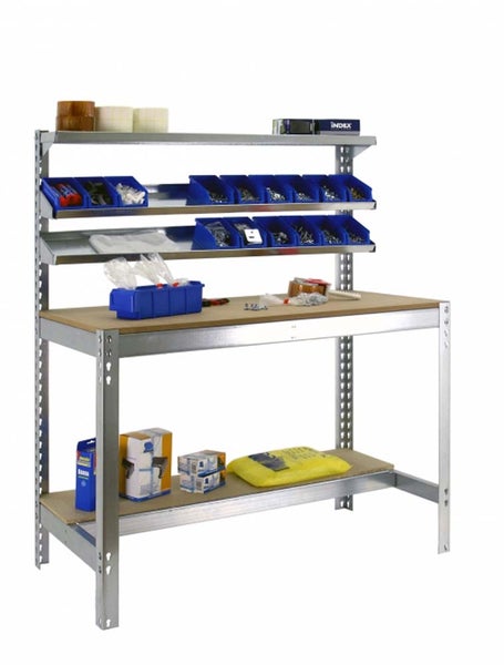 PROREGAL Werkbank Buffalo mit Frontablage HxBxT 84 x 150 x 76 cm Traglast 600 kg Verzinkt