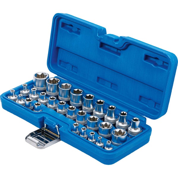 Steckschlüsseleinsatz Set im geöffneten blauen Koffer